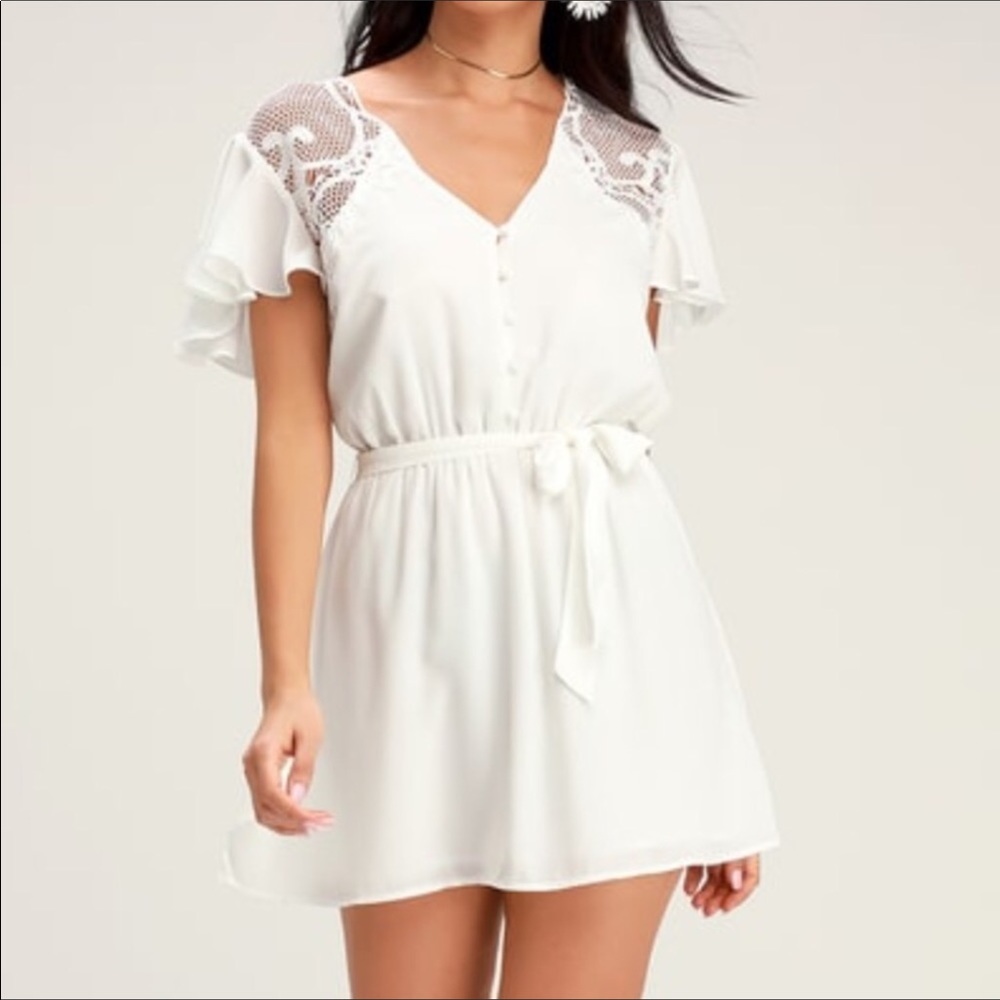 BB Dakota white mini skater dress NWT